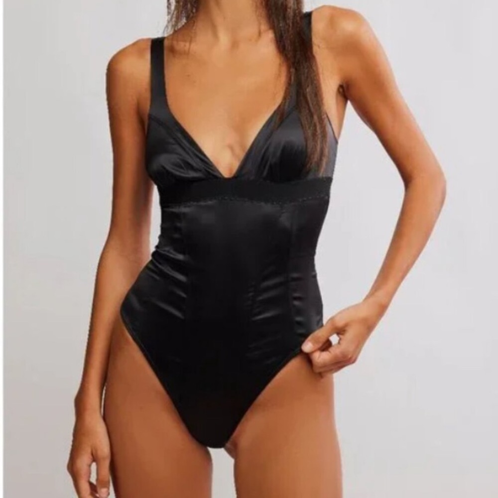 Free People Intimately Anywhere With You Bodysuit NWT black
